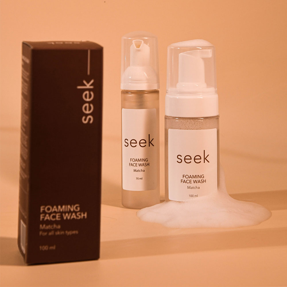 seek skincare foaming face wash matcha