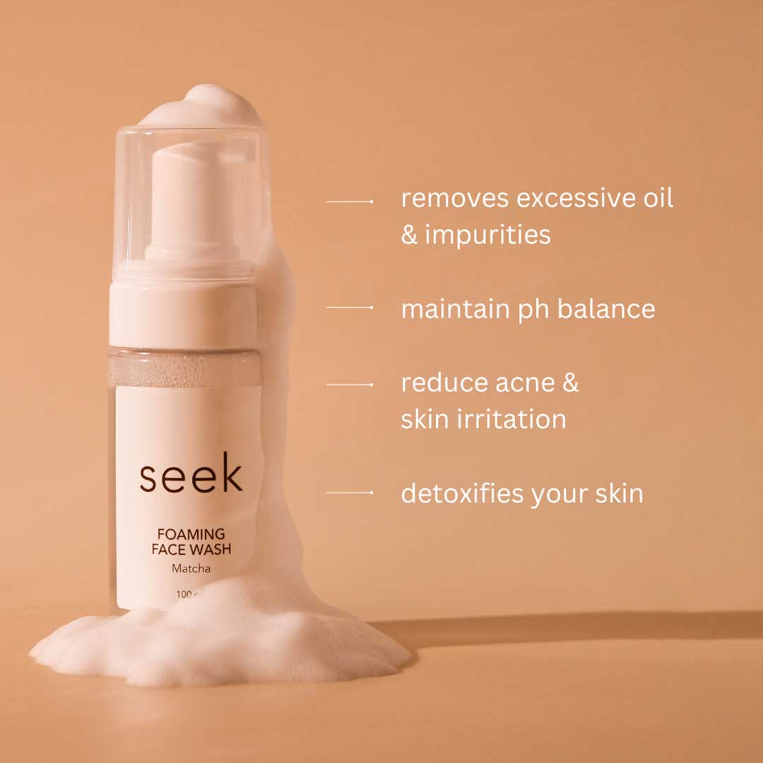 seek skincare foaming face wash matcha