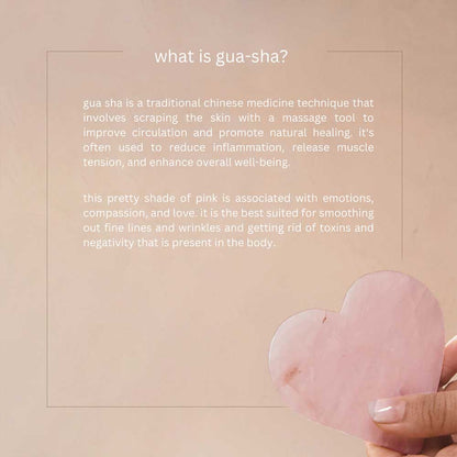rose quartz guasha heart shaped