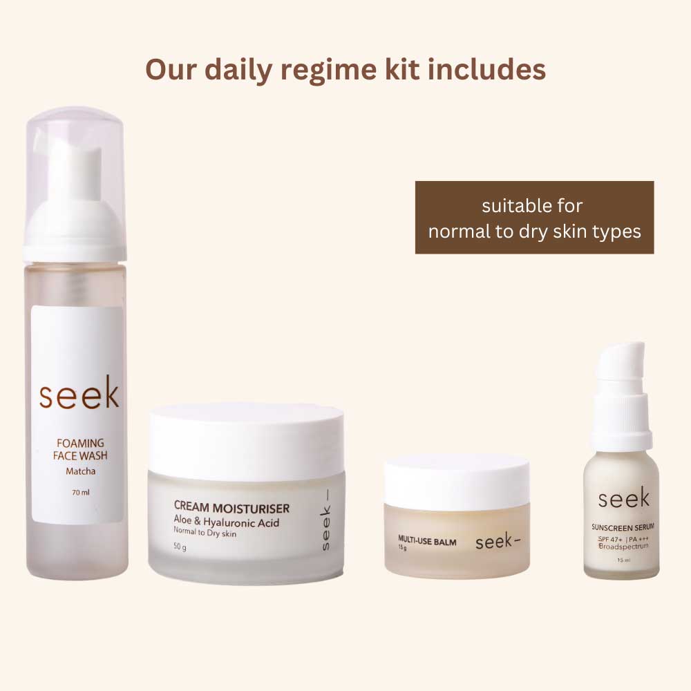 seek ‘daily regime kit’ offers you an effortless skin care experience comprising the skincare essentials you need. it embodies the perfect blend of luxury and affordability. shop yours now!seek-skincare-daily-regime-kit