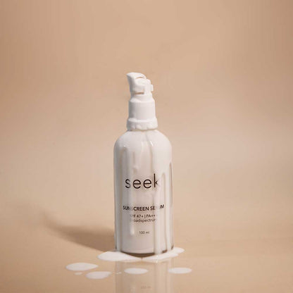 seek skincare broad spectrum sunscreen serum with SPF 47+ and PA+++, its toxin-free, no fragrance and no white cast formula make it suitable for all skin types.